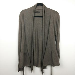 KARISMA Greige Cashmere Draped Tie Waist Cardigan